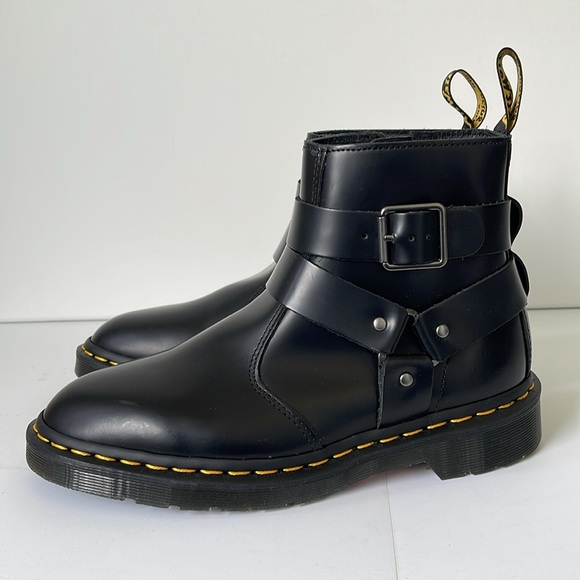 Dr. Martens Wincox Smooth Leather Buckle Boots Black Side Zip Women’s US 7 - Picture 6 of 9